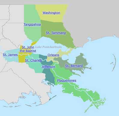 Lake Pontchartrain and Surrounding Parishes 